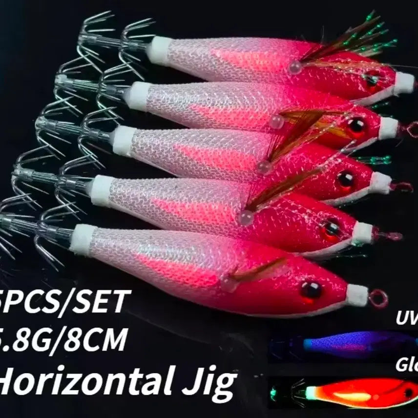[BUNJANG] Lure Squid and Cuttlefish Rig Set (5 pcs) / 새상품 쭈꾸미 갑오징어 요즈리st 에기 5개 세트