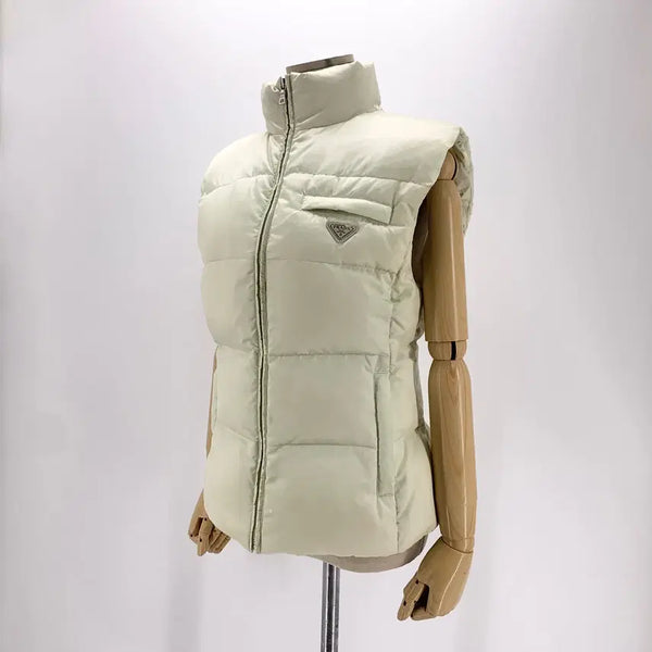 [BUNJANG] Prada Women's Lightweight Vest Padded Vest Ivory / 프라다 여성 경량 조끼 패딩 패딩조끼