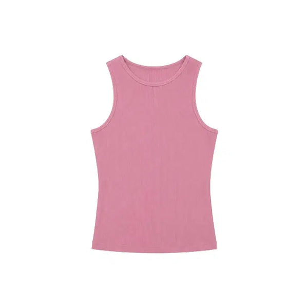 [BUNJANG] LEUNI Rib Sleeveless Top - Pink / 리유니 슬리브리스 탑 (새상품)