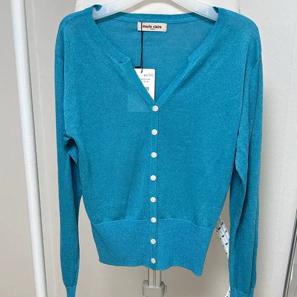 [BUNJANG] Marie Claire Sleeveless Cardigan Set Blue / [미착용새상품/택o] 마리끌레르 나시 가디건 세트 블루