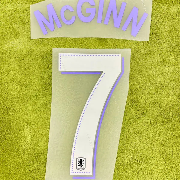 [BUNJANG] Aston Villa 2025-26 Third Kit John McGinn Cup Competition Name Set / 25-26 아스톤 빌라 써드 존 맥긴 컵 대회 마킹 네임셋 축구