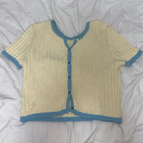 [BUNJANG] Grove Summer Half Sleeve Cardigan Lemon Yellow / 그로브 썸머 하프 반팔 가디건 레몬옐로우