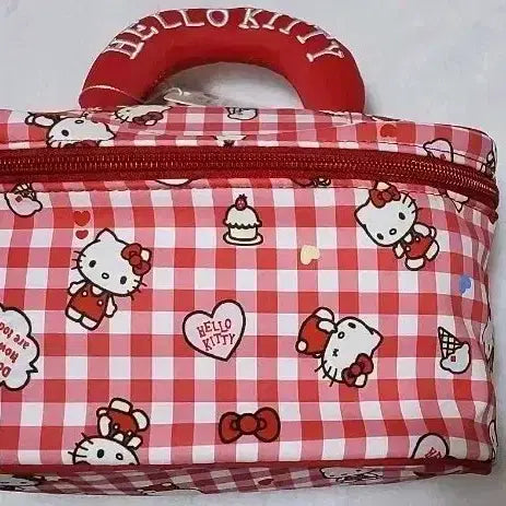 [BUNJANG] Hello Kitty Checkered Pouch and Lip Pouch Set / 헬로키티 체크무늬 파우치 /립 파우치세트 (일괄)
