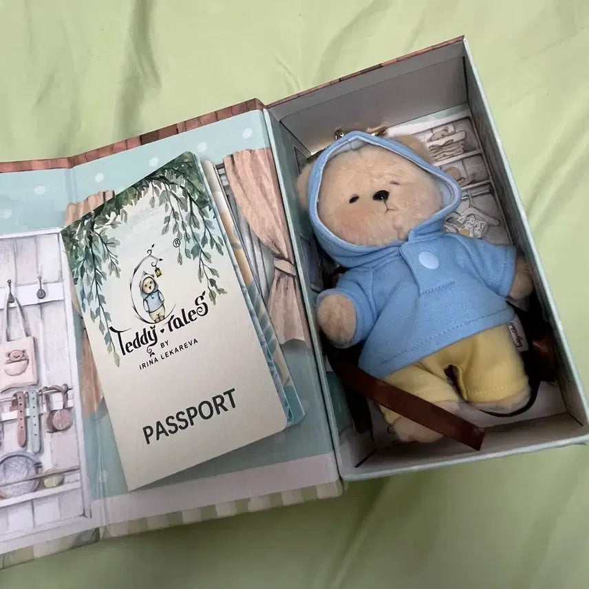 [BUNJANG] Teddy Tales Rena Bear Signature Keyring Milk Tea / 테디테일즈 레나베어 시그니처 키링 밀크티