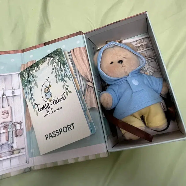 [BUNJANG] Teddy Tales Rena Bear Signature Keyring Milk Tea / 테디테일즈 레나베어 시그니처 키링 밀크티