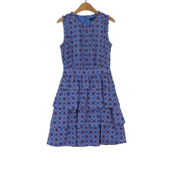 [BUNJANG] Banana Republic Sleeveless Ruffle Tiered Flower Dress / BANANA REPUBLIC 0 플라워 민소매 캉캉 원피스