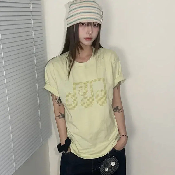 [BUNJANG] KABISH Lemon Graphic T-Shirt Yellow Free Size / 카비시 레몬 티셔츠 프리 옐로우 / 미쏘 바온 에잇세컨즈 스파오