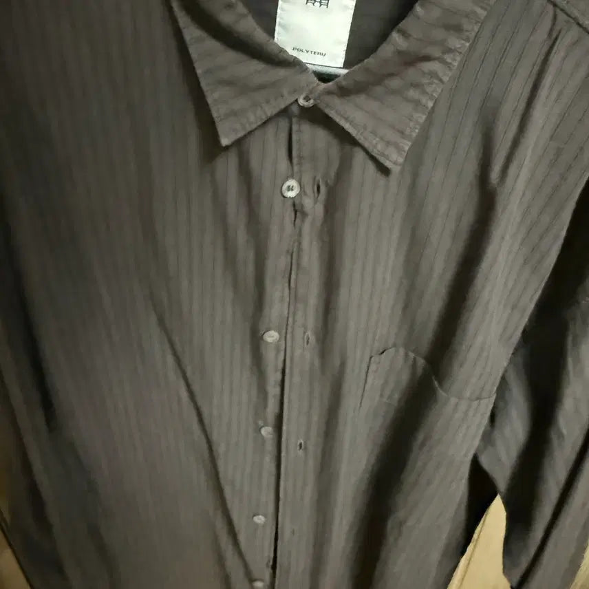 [BUNJANG] Politertu Stripe Shirt Dyed Purple Charcoal / [3] 폴리테루 - 스트라이프셔츠 다이드 퍼플차콜 [2회착]