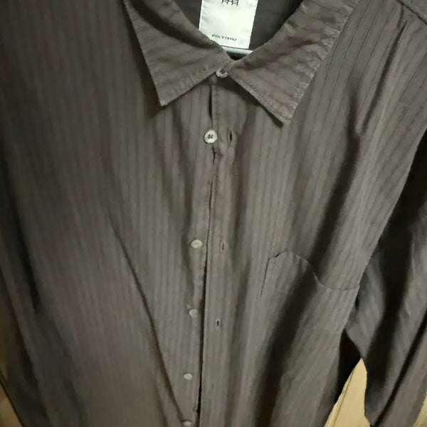 [BUNJANG] Politertu Stripe Shirt Dyed Purple Charcoal / [3] 폴리테루 - 스트라이프셔츠 다이드 퍼플차콜 [2회착]