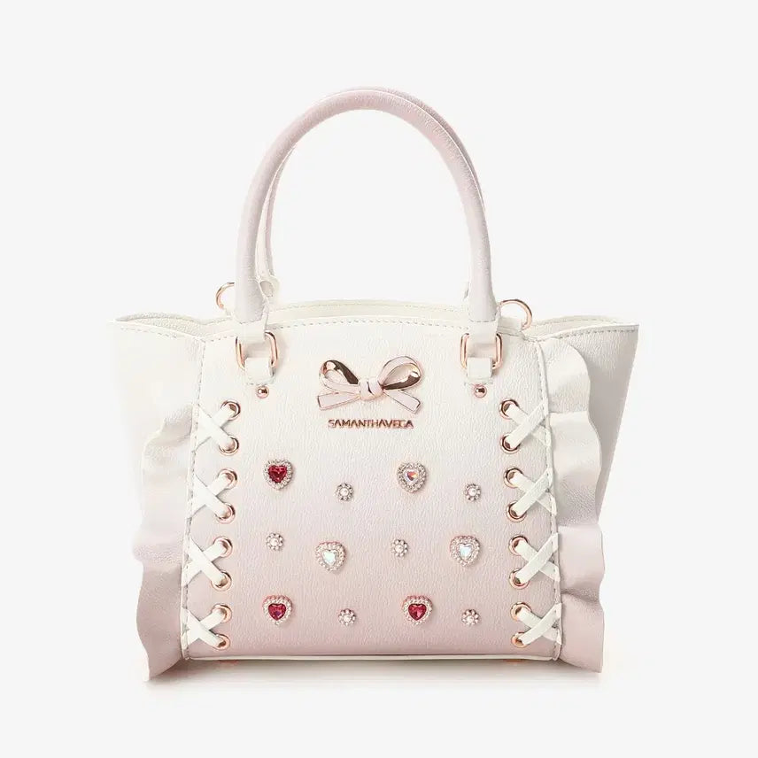 [BUNJANG] Samansa Moskva Lace-up Heart Bijou Gradient Flutter Mini Shoulder Bag / 사만사베가 레이스업 하트 비쥬 그라데이션 플러터 미니 숄더백 가방