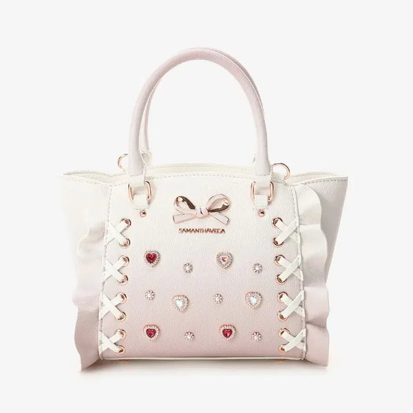 [BUNJANG] Samansa Moskva Lace-up Heart Bijou Gradient Flutter Mini Shoulder Bag / 사만사베가 레이스업 하트 비쥬 그라데이션 플러터 미니 숄더백 가방