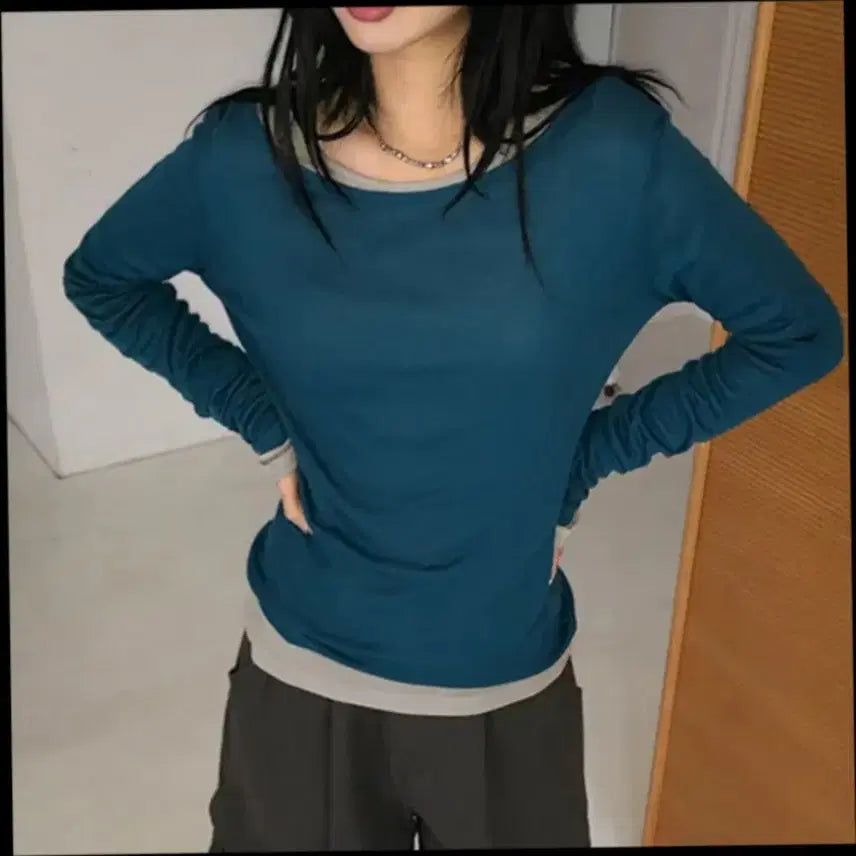 [BUNJANG] Tencel Long Sleeve T-Shirt / 텐셀롱슬리브