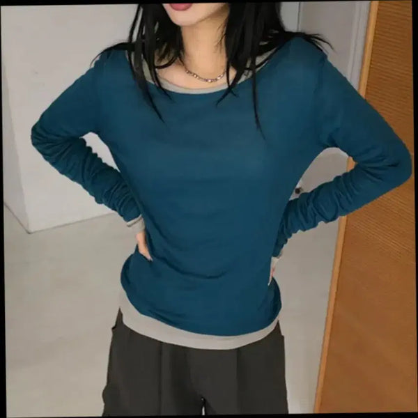 [BUNJANG] Tencel Long Sleeve T-Shirt / 텐셀롱슬리브