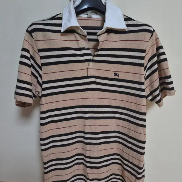 [BUNJANG] Burberry Striped Short Sleeve Polo T-Shirt / 버버리 반팔티