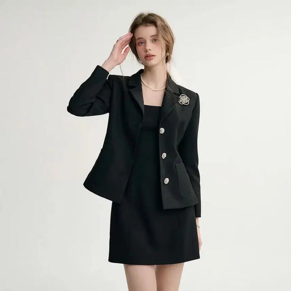 [BUNJANG] Chynsden Classic Collar Jacket Dress Setup - Size M / 실사O) 신스덴 클래식 카라 자켓 원피스 셋업 M