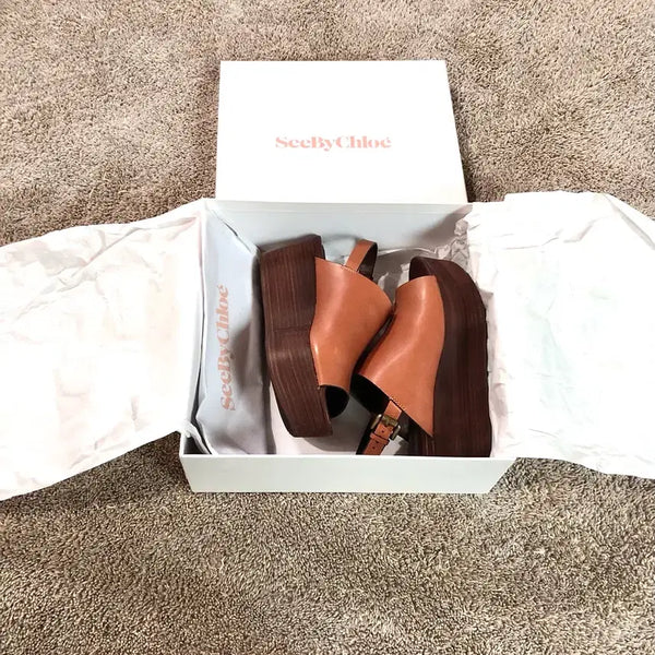 [BUNJANG] Chloé Wedge Sandals Calfskin Size 36 (235) / [풀박스]끌로에 카프 웨지 샌들(송아지가죽)36사이즈(235)1회착용