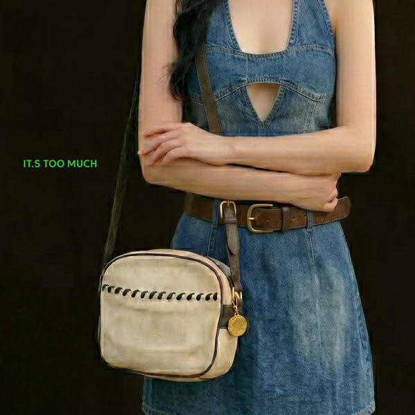 [BUNJANG] Vintage Leather Crossbody Bag / Q461 여성크로스백 크로스가방 여자레더백 빈티지 가죽가방 레더가방