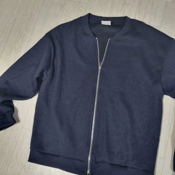 [BUNJANG] Navy Knit Zip-Up (M) / 네이비 니트 집업 m