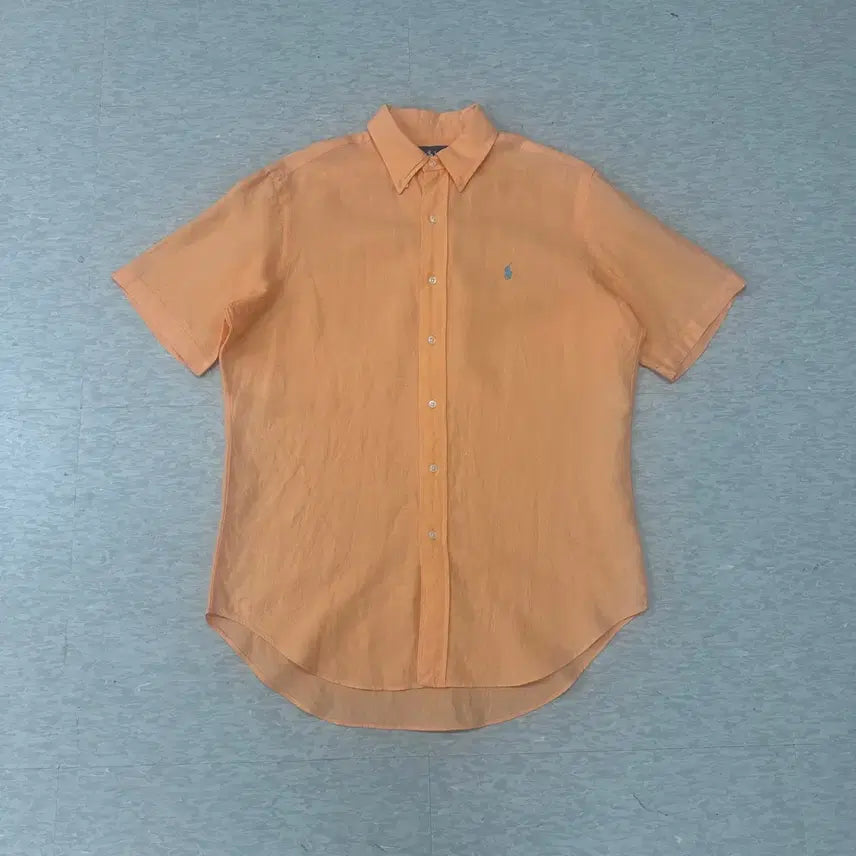 [BUNJANG] Polo Ralph Lauren Classic Fit Orange Linen Short Sleeve Shirt M / 랄프로렌 클래식핏 오렌지 린넨 반팔셔츠 M