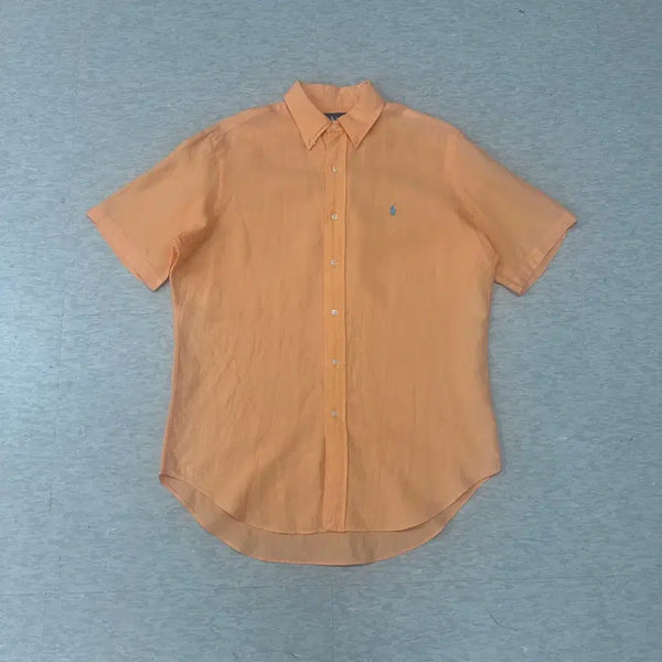 [BUNJANG] Polo Ralph Lauren Classic Fit Orange Linen Short Sleeve Shirt M / 랄프로렌 클래식핏 오렌지 린넨 반팔셔츠 M