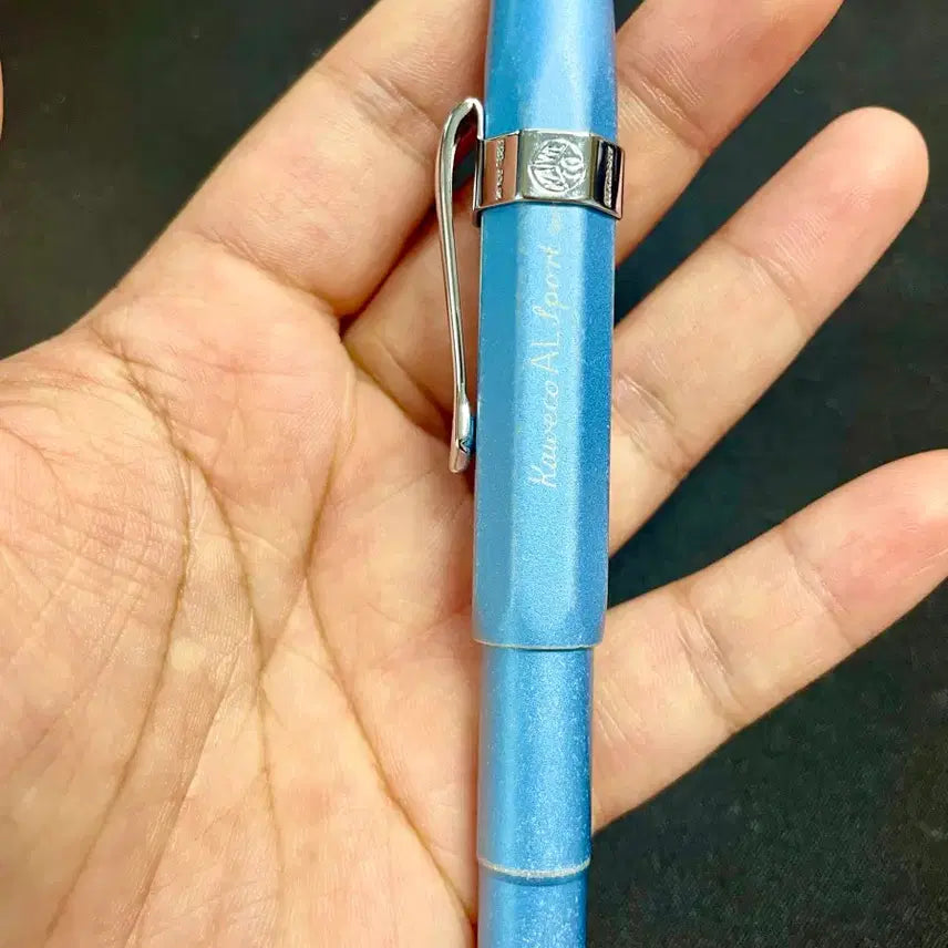 [BUNJANG] Kaweco AL-Sport Stonewash Blue Fountain Pen Bundle Set / 카웨코 만년필 알스포츠 스톤워시 블루+클립+카트리지 일괄