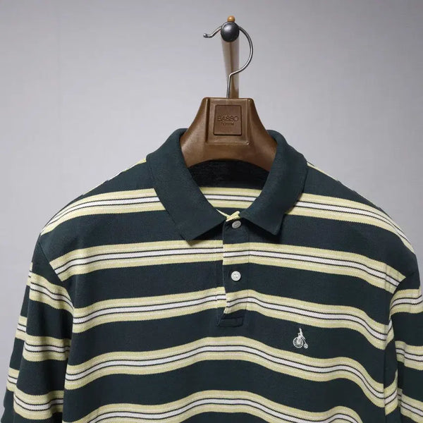 [BUNJANG] Beanpole Men's Striped Short Sleeve Polo Shirt / 95 ) 빈폴 남성 스트라이프 반팔 카라티
