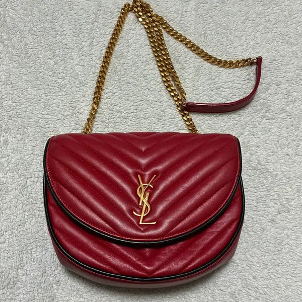 [BUNJANG] Saint Laurent Quilted Bubble Chain Crossbody Bag Red / (정품)생로랑 퀼팅 버블 체인 크로스백 레드