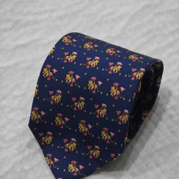[BUNJANG] Salvatore Ferragamo 9.1cm Silk Animal Pattern Men's Tie / 페라가모 실크 넥타이 9.1cm 동물패턴 남성복 남자 명품 넥타이
