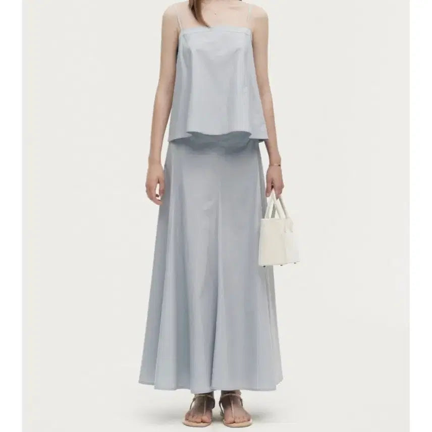 [BUNJANG] Sie Pia Stitch Flare Skirt Pale Blue Standard M / 시에 sie 피아 플레에 스커트 페일블루 스탠다드 m 팔아요