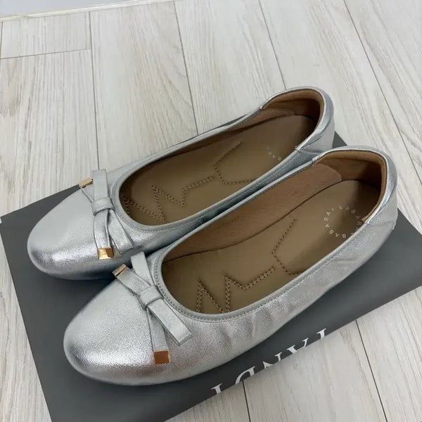 [BUNJANG] BARBARA Lambskin Flat Shoes (Silver, 240) / 바바라 양가죽 플랫 슈즈(실버 색상, 240 사이즈)