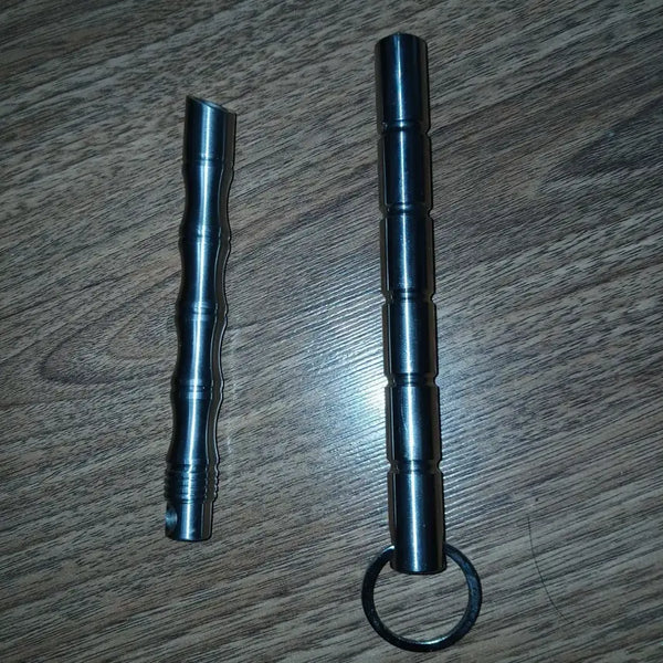 [BUNJANG] Steel Kubotan Self-Defense Tool with Keychain Ring / 호신용품스틸재질쿠보탄판매