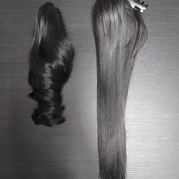 [BUNJANG] Black Clip-On Wig Set (3 pcs) / 새거)블랙 집게형 가발 3종 일괄 판매해요