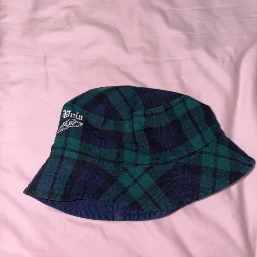 [BUNJANG] Polo Ralph Lauren Reversible Bucket Hat Green/Navy Check / sm 폴로랄프로렌 리버시블 버킷햇 폴로윙 체크무늬 모자 그린/네이