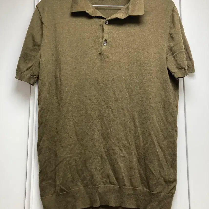 [BUNJANG] COS Khaki Collar T-Shirt XS / COS 카키색 카라 티셔츠 xs사이즈