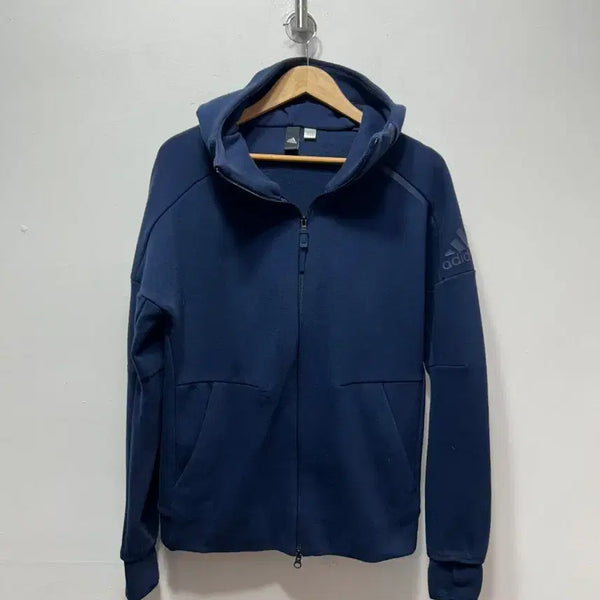 [BUNJANG] Adidas Men's Navy Hoodie L (L/100) Hooded Zip-Up Jacket / 아디다스 남성 네이비 후드집업 L 100사이즈