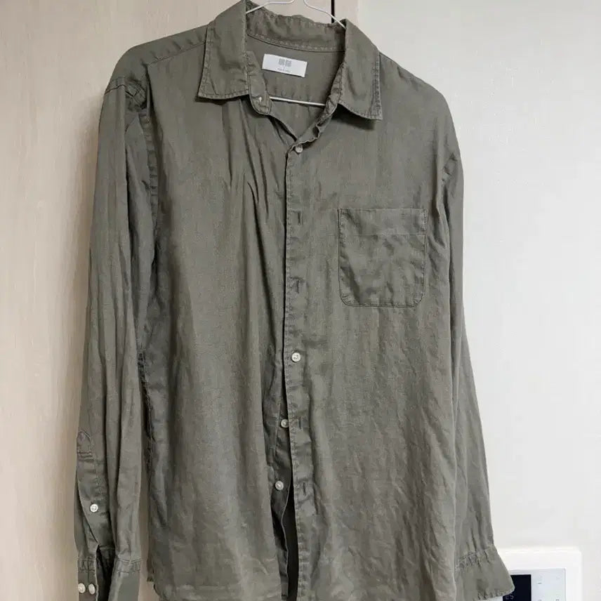 [BUNJANG] Uniqlo Linen Khaki Shirt / [L] 유니클로 린넨 카키 셔츠