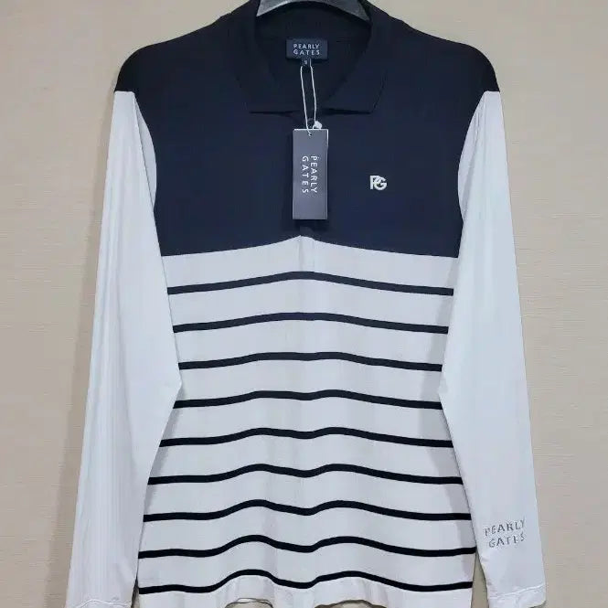 [BUNJANG] Pearly Gates Men's Stripe Collar Knit - Cool Touch Sleeves / 파리게이츠 남성 냉감소매 스트라이프 칼라 니트(새상품)