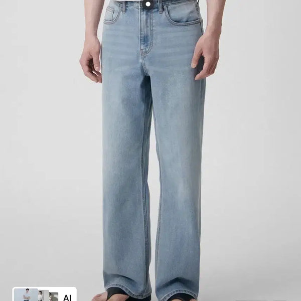 [BUNJANG] Musinsa Standard Cool Standard Wide Denim (Light Blue, Black Blue) Bundle Set / 2개일괄 무신사 스탠다드 쿨탠다드 와이드 데님 (연청 흑청) 32
