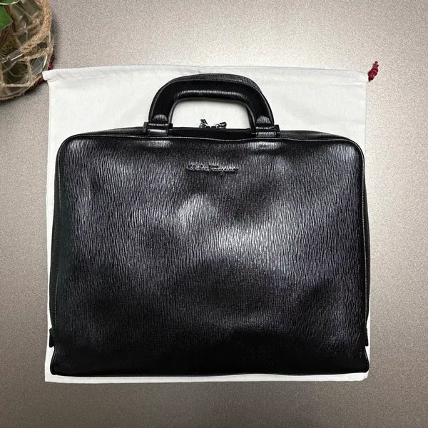 [BUNJANG] Salvatore Ferragamo Natural Calfskin Slim Briefcase / 페라가모 서류가방.천연소가죽(블랙.상태깨끗좋음