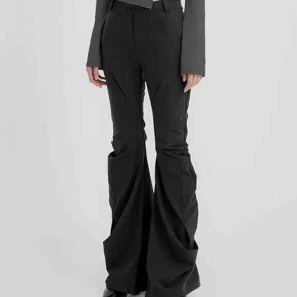 [BUNJANG] Flareup Asymmetrical Drape Pants / 플레어업 Asymmetrical Drape Pants