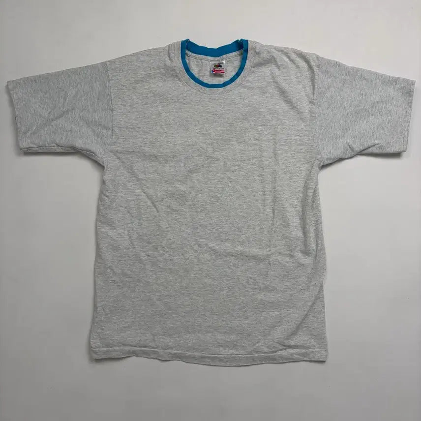 [BUNJANG] 90s Fruit of the Loom Double Layer Blank T-Shirt (Grey/Blue) / 90s Double Layer Blank Tee (grey/blue)