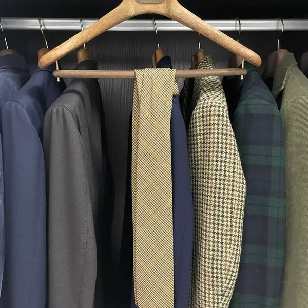 [BUNJANG] Andreas Seoul Huddersfield Beige Check Three-Fold Tie / 안드레아서울 하더스필드 베이지 체크 쓰리폴드 타이