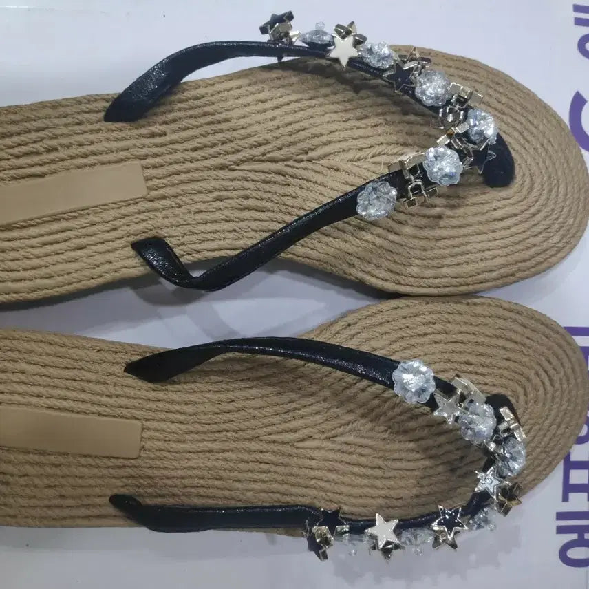 [BUNJANG] Beaded Flip-Flops Women's Size 40 New / 비즈 쪼리 40 새상품