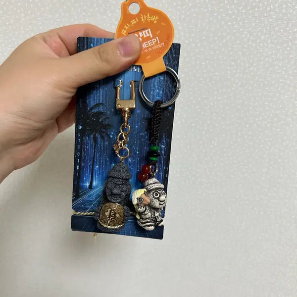 [BUNJANG] Dol Hareubang Keychain Set / 새상품 돌하르방 키링 세트