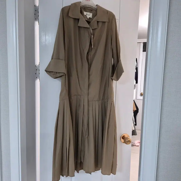 [BUNJANG] Z Studio Pleated Long Dress Beige Size 55 / 지 스튜디오 플리츠 롱원피스 55 21년3월생산
