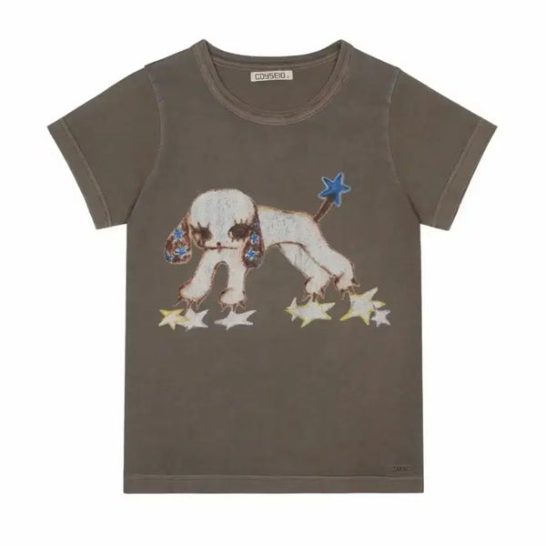 [BUNJANG] Koiseio Vintage Puppy T-Shirt Ash Brown / 코이세이오 빈티지 퍼피 티셔츠 애쉬 브라운