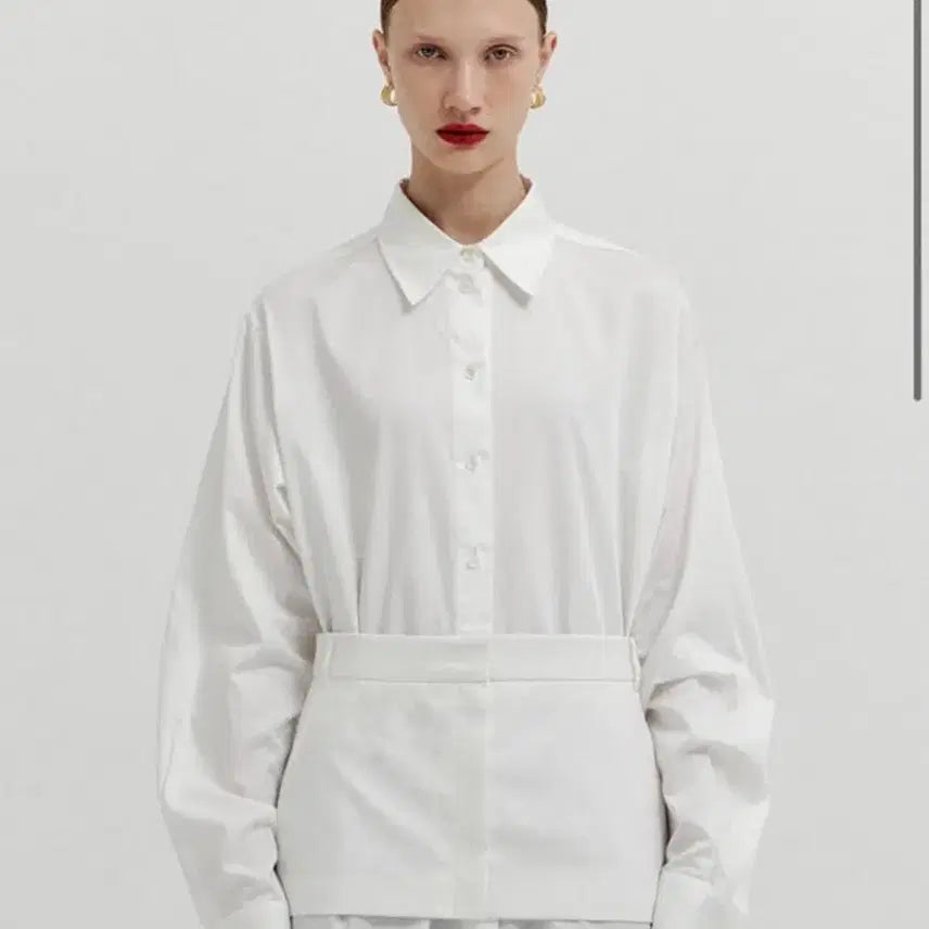 [BUNJANG] EENK XIRT Oversized Skirt Belt Shirt Set - White / (EENK 잉크) XIRT 오버사이즈 스커트 벨트 셔츠 세트- 화이트