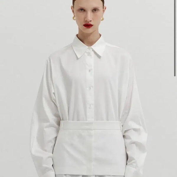 [BUNJANG] EENK XIRT Oversized Skirt Belt Shirt Set - White / (EENK 잉크) XIRT 오버사이즈 스커트 벨트 셔츠 세트- 화이트