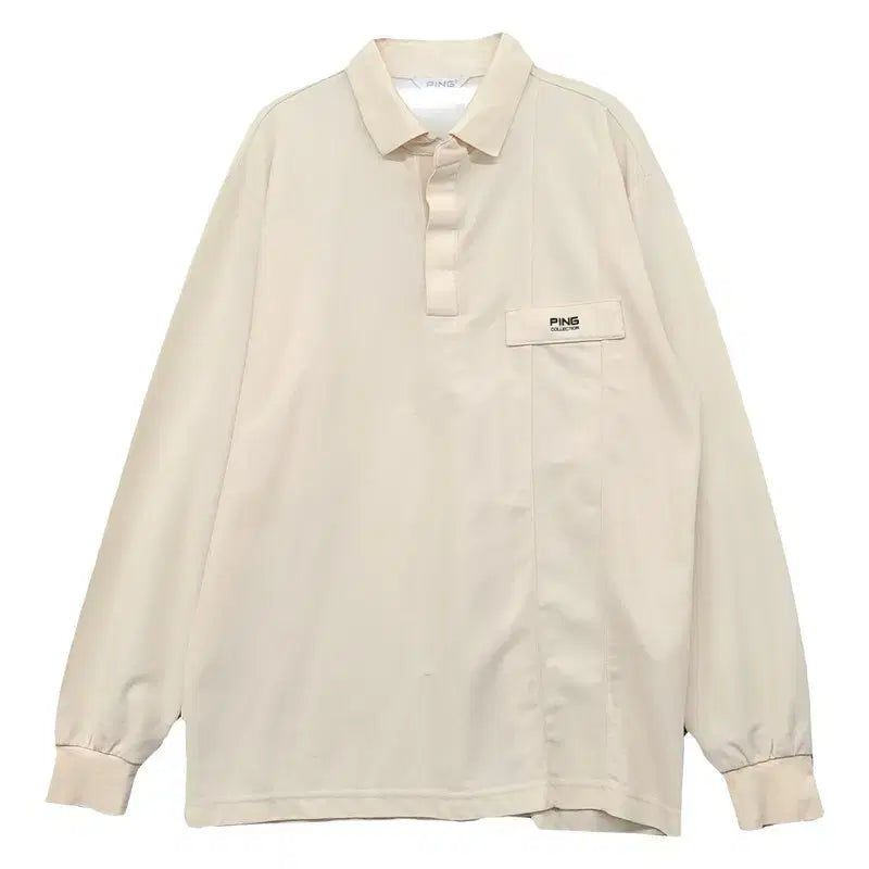 [BUNJANG] Pink Beige Golf Long Sleeve Polo Shirt Size 100 / 핑 베이지 골프 긴팔 카라티 100