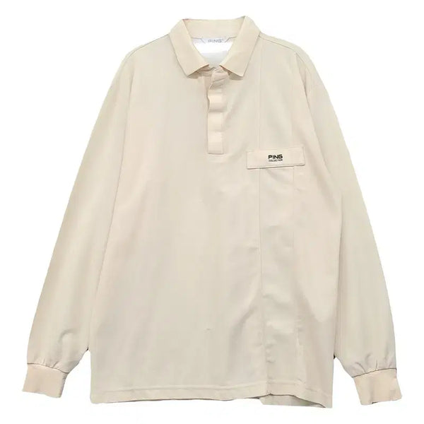 [BUNJANG] Pink Beige Golf Long Sleeve Polo Shirt Size 100 / 핑 베이지 골프 긴팔 카라티 100